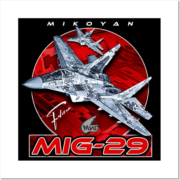 MIG-29 Soviet Union  Air Superiority Jet Fighter Wall Art by aeroloversclothing